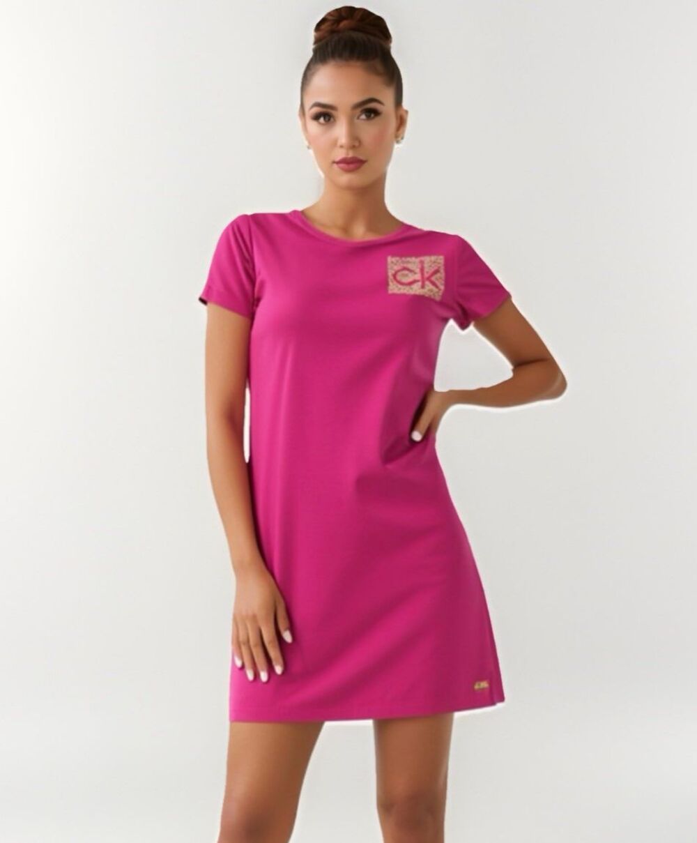 Calvin Klein Pink Dress Women's Size Medium Stretch Casual Sparkly